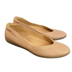 Naturalized Vivienne Soft Leather Ballerina Flats Tan Slip On Shoes Classic 10us